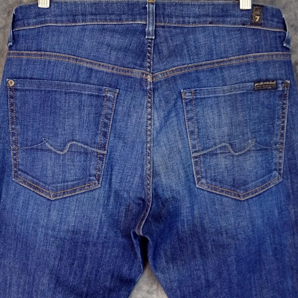 7 For All Mankind Jeans Mens 32 Blue‎ Rhigby Stretch Straight Leg Button Fly